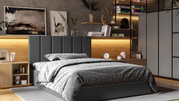 Ліжко м'яке двоспальне Віоріна Деко Лайн з підйомним механізмом та нішею для білизни 8