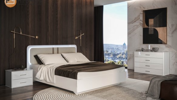 Модульна спальня Bellagio//Белладжіо Міромарк Білий глянець