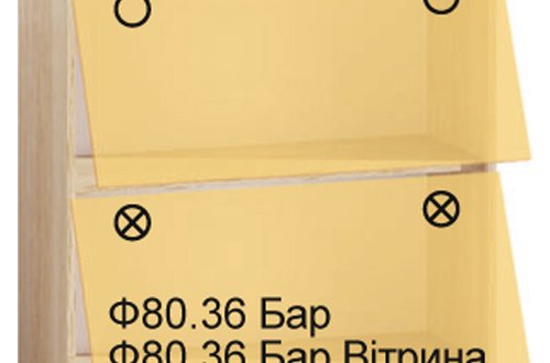 Шкаф верхний В60.72.1Д.1Р/В60.92.1Д.1Р Бар Софт