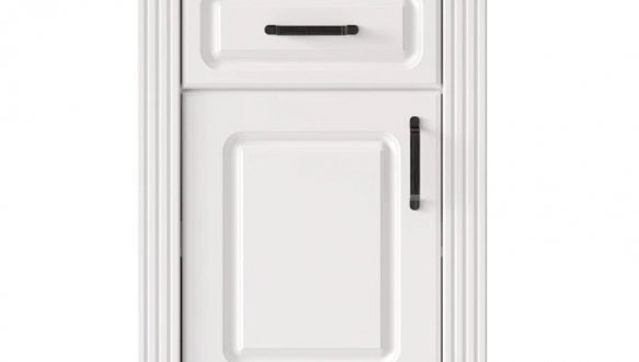 Комод KOM1D1S Канді Білий альпійський / Дуб стірлінг / Білий матовий