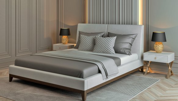 Кровать мягкая двуспальная Лев Кальяри 3