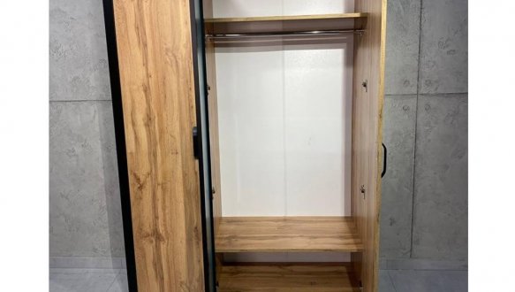 Шкаф 3Д LOFT Дуб Сонома / Чёрный мат MebliRoMax 1