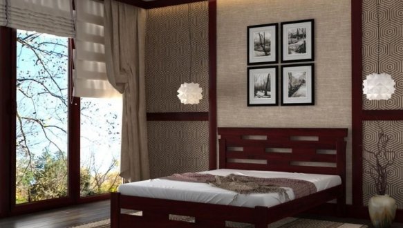 Ліжко дерев'яне Лев Зевс масив Бук 7