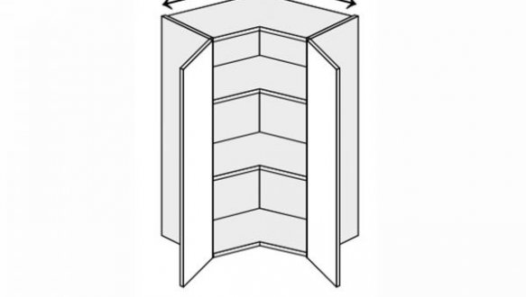 Секція верхня КутВ 90° 650х650/900 2дв Лео