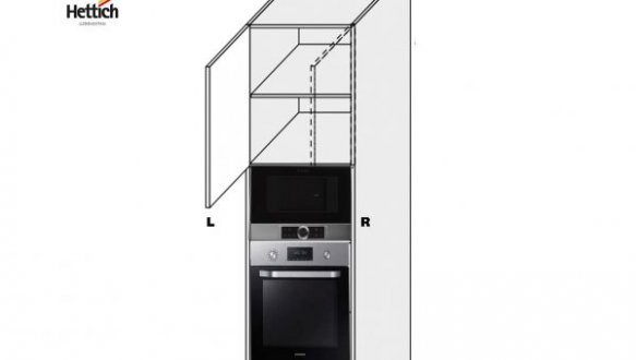 Пенал правый духовка+микроволновка 60ПДМ1ШХ/2140 Pro Blum+Hettich Миллениум WG