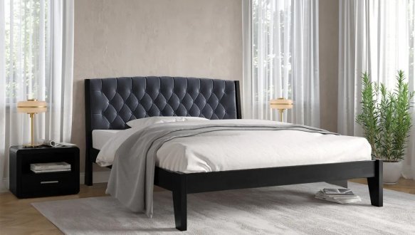 Кровать деревянная с мягкой вставкой ArborDrev Алекс Сосна / Бук 5