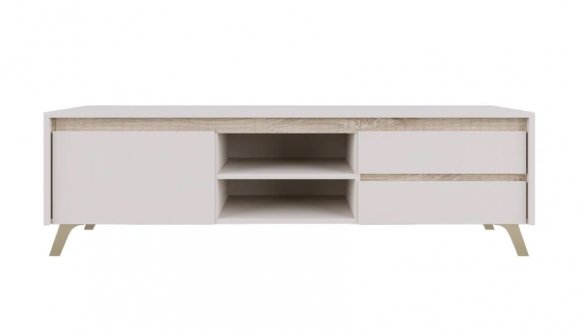 Тумба под ТВ RTV1K2So 1-дверная с 2 ящиками Лаундж Кашемир / Дуб сонома