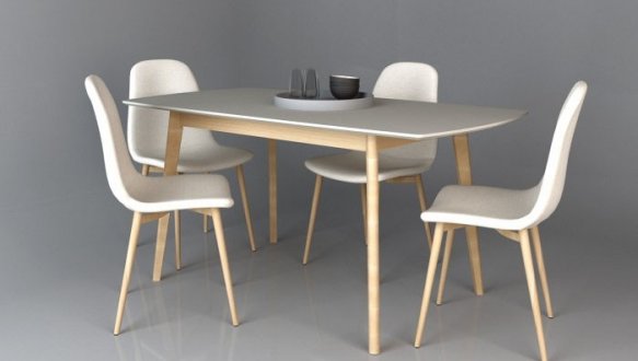 Стіл Exen II / Ексен II Інтарсіо Сірий Розкладний 120/160 см 3