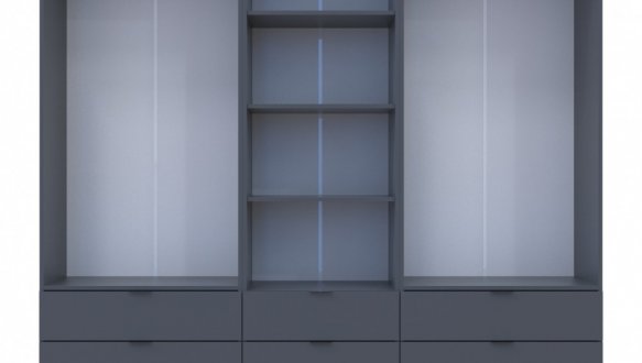 Шкаф Дорос Гелар четырёхдверный с пеналом Графит 215 см 2