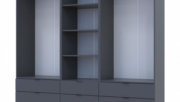 Шкаф Дорос Гелар четырёхдверный с пеналом Графит 215 см 3