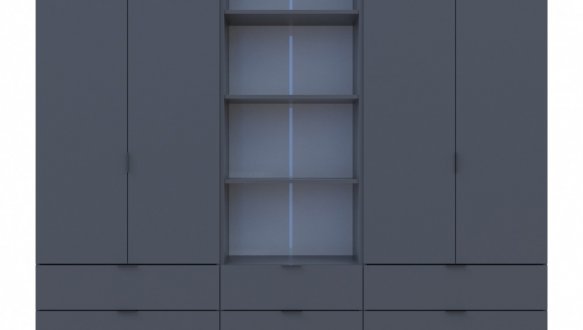 Шкаф Дорос Гелар четырёхдверный с пеналом Графит 215 см 4