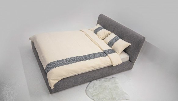 Ліжко м'яке двоспальне Шик Галичина Макар з підйомним механізмом та нішею для білизни 1