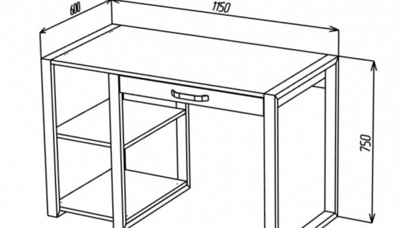 Стіл комп'ютерний LOFT Дуб Сонома / Чорний мат MebliRoMax 0
