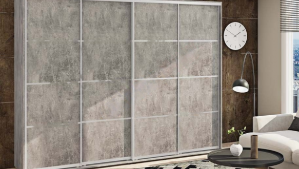 Шкаф-купе с 4 частей Комфорт мебель крашеный высокий глянец 4 дверный 400 см