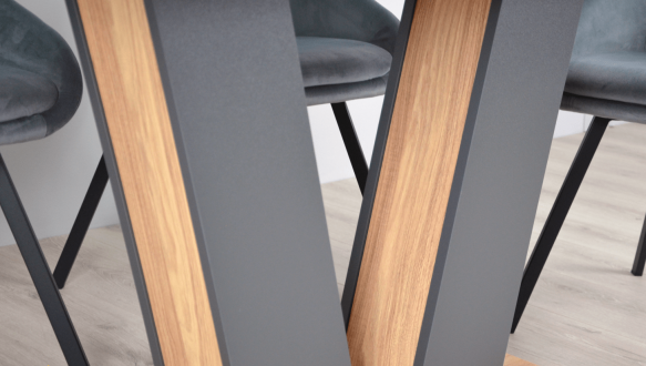 Стіл Torino Wood/Торіно Вуд Інтарсіо Блеквуд Ячмінний/Графіт Розкладний 140/180 см 2