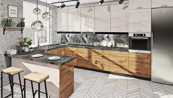 Модульна кухня Фарбований високий глянець 17