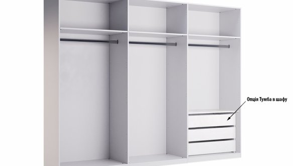 Шафа 6Д без дзеркала Міромарк Луна 6 дверна чорний 275 см 4