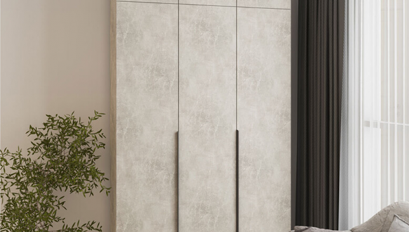 Шкаф Mebelstar Оскар трехдверный с антресолью Бетон 150 см