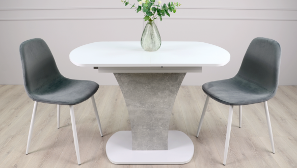 Стол обеденный Sheridan Интарсио Белая Аляска/Индастриал Раскладной 110/145 см 2