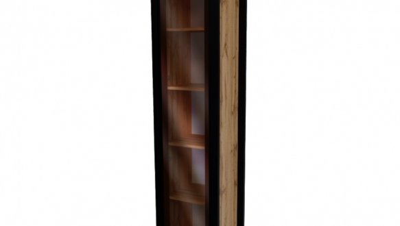 Пенал LOFT вітрина Дуб Сонома / Чорний мат MebliRoMax 3