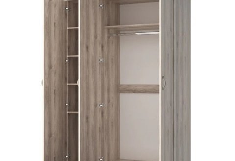 Шкаф с зеркалом Мебельбос 3D 3 дверный каштан nairobi Lizbon 138 см 0