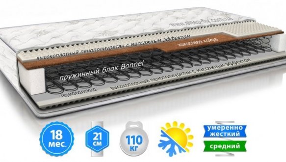 Матрац Sleep&Fly Classic 2 в 1 plus kokos / Класік 2 в 1 плюс кокос