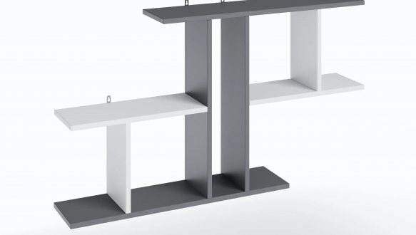 Полиця настінна антрацит/білий T8