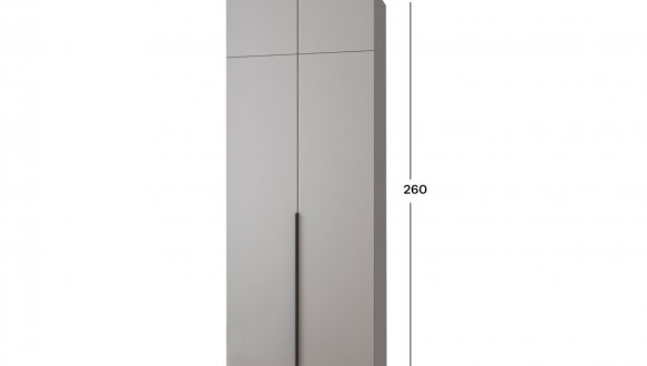 Шкаф Mebelstar Оскар двухдверный с антресолью Серая мышка 100 см 3