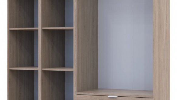 Шкаф Дорос Гелар дуб сонома с 2 Этажерками 2-х дверный 153,9 см 2