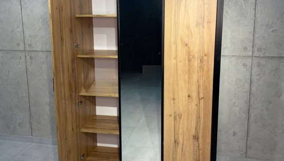 Шкаф 3Д LOFT Дуб Сонома / Чёрный мат MebliRoMax 2