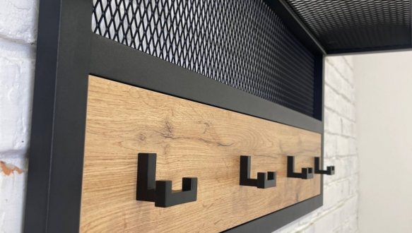 Вішак LOFT mini Дуб Тахо / Чорний мет MebliRoMax 3