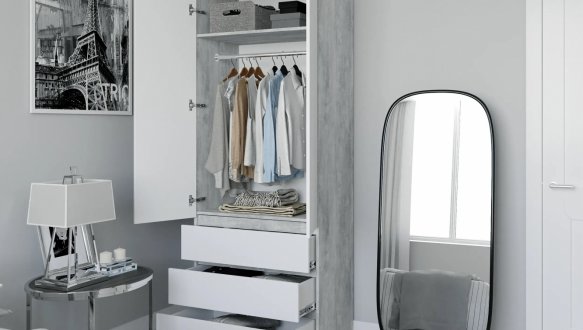 Шафа Морелі Т211 2 дверна білий з трубою 80 см 0