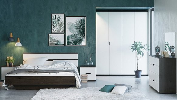 Модульная спальня Mariya/Мария Світ меблів Дуб Борас/Белое золото