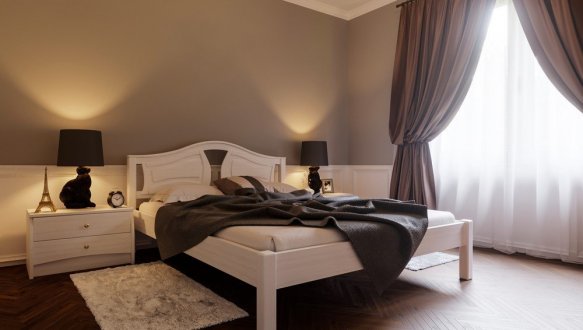 Кровать двуспальная деревянная ЧДК Италия массив Ольха