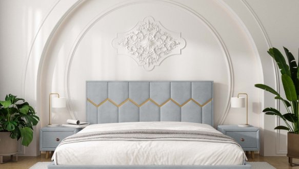 Кровать мягкая двуспальная Виорина деко Mirali / Мирали 1