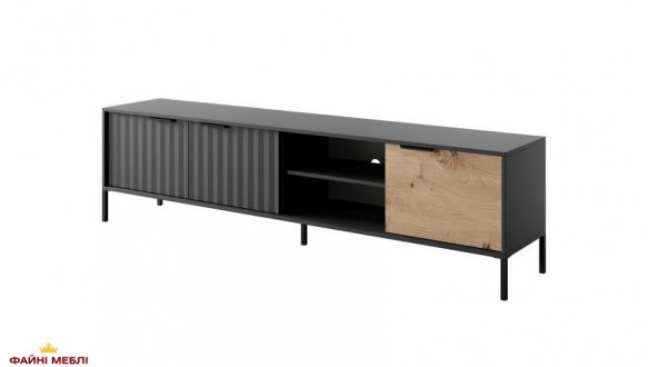 Тумба под телевизор Черный/Дуб артизан 3D/203 Rave 2