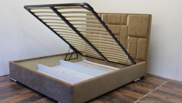 Ліжко м'яке Городок меблі Сапфір з підйомним механізмом та нішею для білизни 7