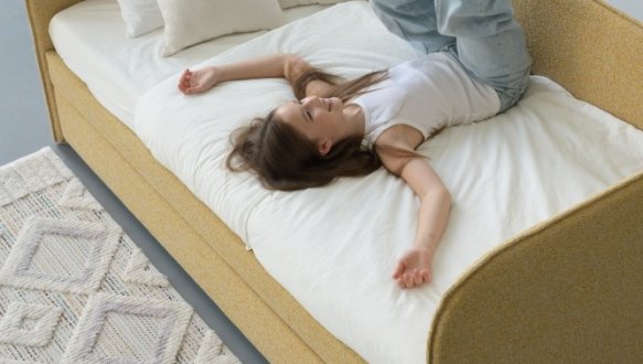 Кровать детская мягкая с дополнительным спальным местом и бортиком Wooodsoft Todi / Тоди 1