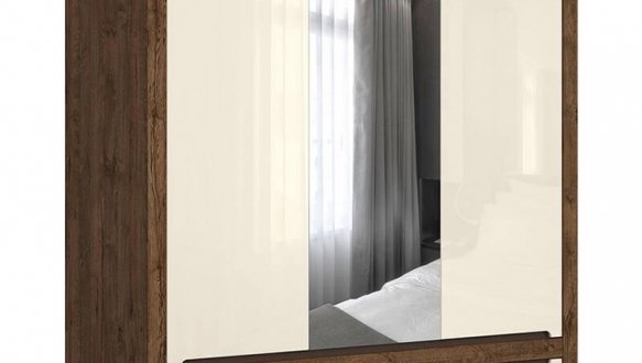 Шкаф с зеркалом SZF2D1M3S BRW Poland Ruso 3 дверный перламутр глянец 179 см 3