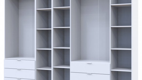 Шкаф Дорос Гелар белый с Этажеркой 6 дверной 270,7 см 3