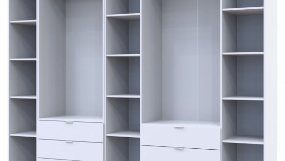 Шкаф Дорос Гелар белый с Этажеркой 6 дверной 270,7 см 0