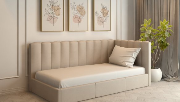 Ліжко м'яке двоспальне Лев Скандинавія 6