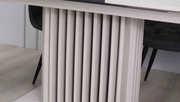 Стол Cassandra MAX Интарсио Шелковый Камень/Антрацит Раскладной 160 см 11