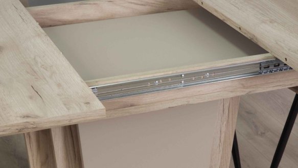 Стол Avalon Интарсио Дуб Крафт Серый/Латте Раскладной 140/180 см 8