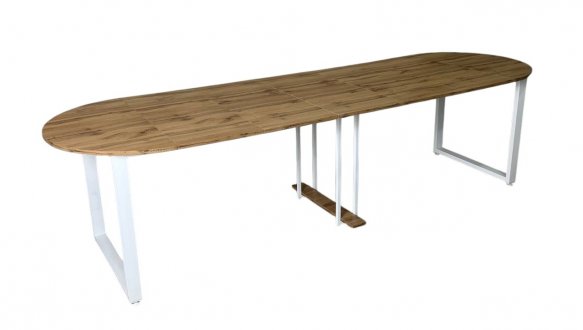 Стіл розкладний трансформер MebliRoMax Long Round / Лонг Раунд 90-290 см 