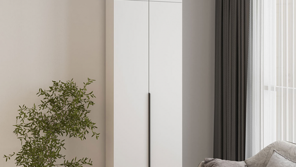 Шкаф Mebelstar Оскар двухдверный с антресолью Белый снег 80 см