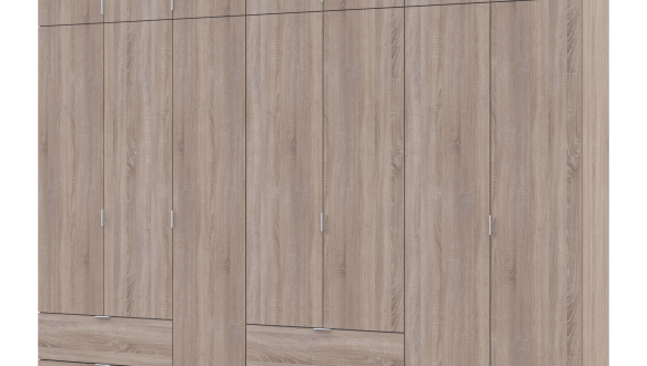 Шкаф для одежды Дорос Лукас дуб сонома 7 дверный 280 см