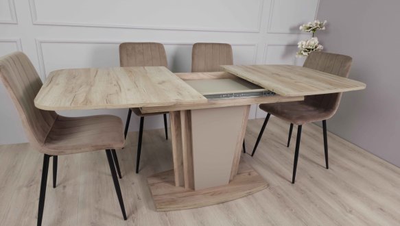 Стол Avalon Интарсио Дуб Крафт Серый/Латте Раскладной 140/180 см 0