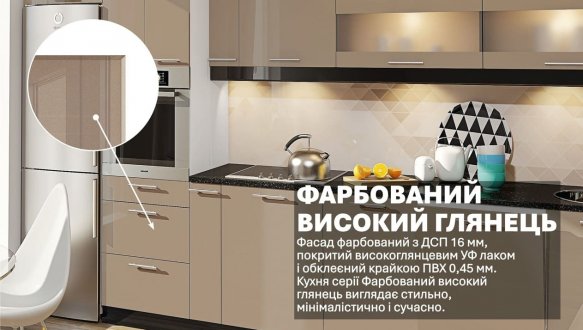 Модульна кухня Фарбований високий глянець з друком 7