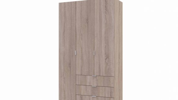 Шкаф 3Д Гелар Дорос 3 дверный графит 117 см 10